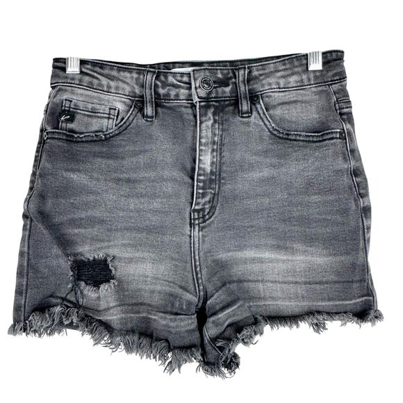 KanCan X Maurices High Rise Black Fray Hem Distressed 3.5 in Short Size 27 Boho - Picture 2 of 13